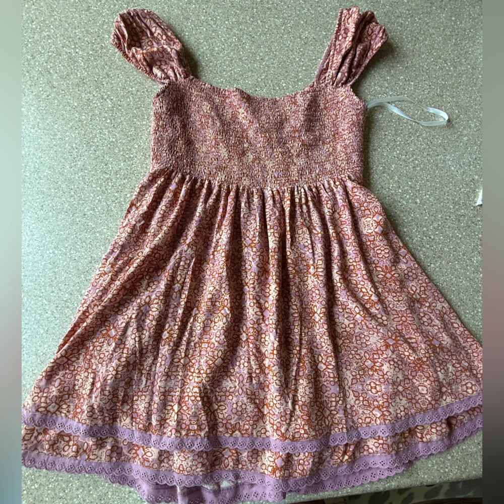 Free People Floral Pink and Purple Dress